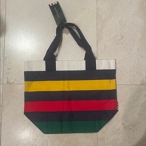Iconic Hudson’s Bay Striped Canvas Tote Bag NWT